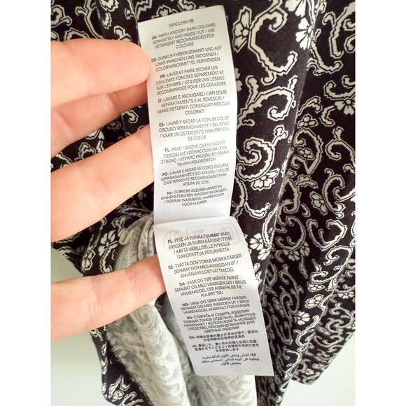 Boden | NWT Black and White Swirl Sprig Sweetheart Neckline Jersey Dress | Sz 6R - Picture 10 of 10